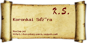 Koronkai Sára névjegykártya