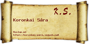 Koronkai Sára névjegykártya